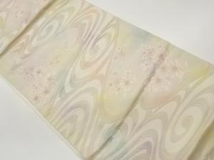 ふくれ織花葉模様織出し袋帯